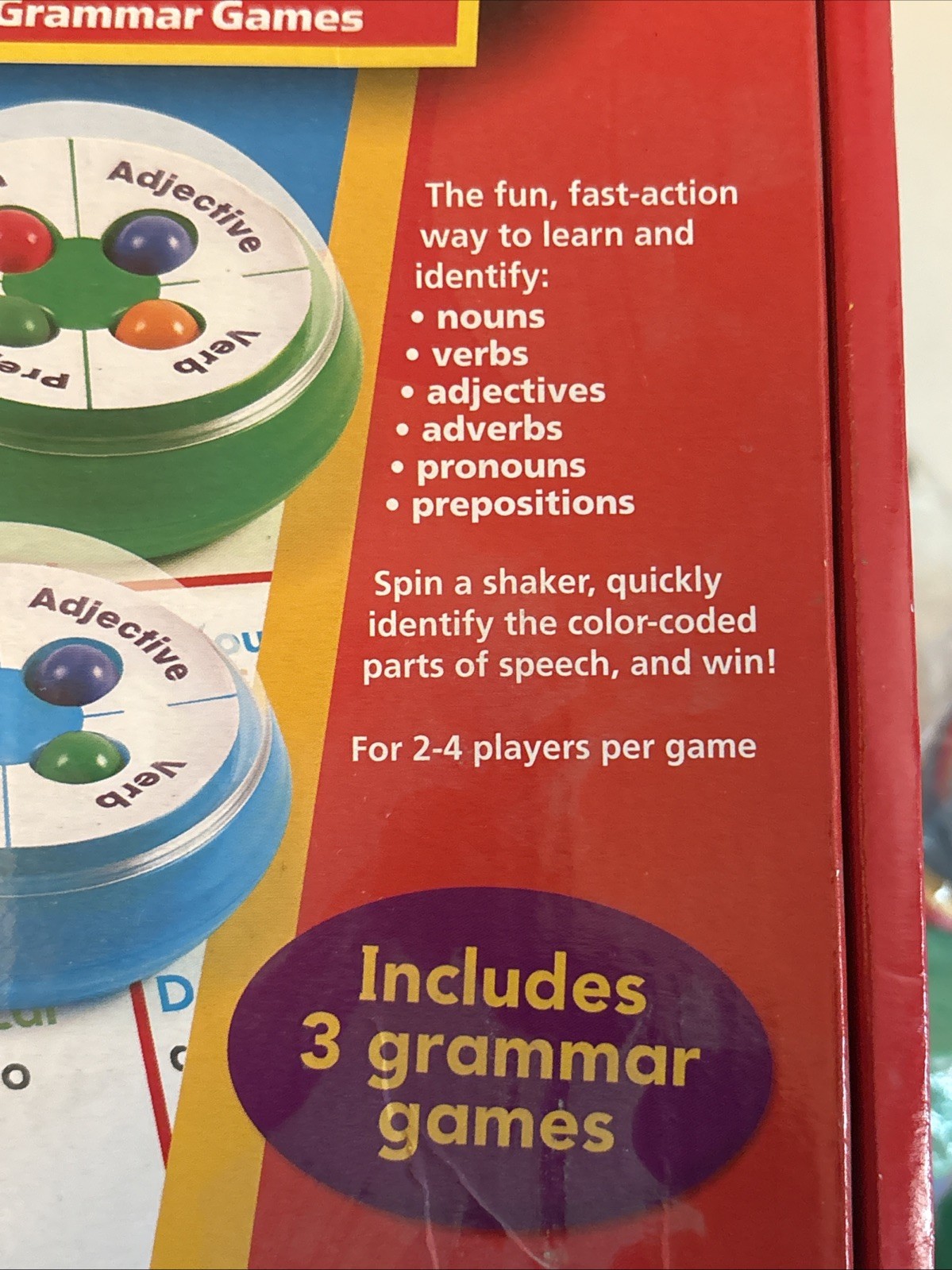 Speed Grammar Game by Educational Insights W/3 Grammar Games PREOWNED COMPLETE