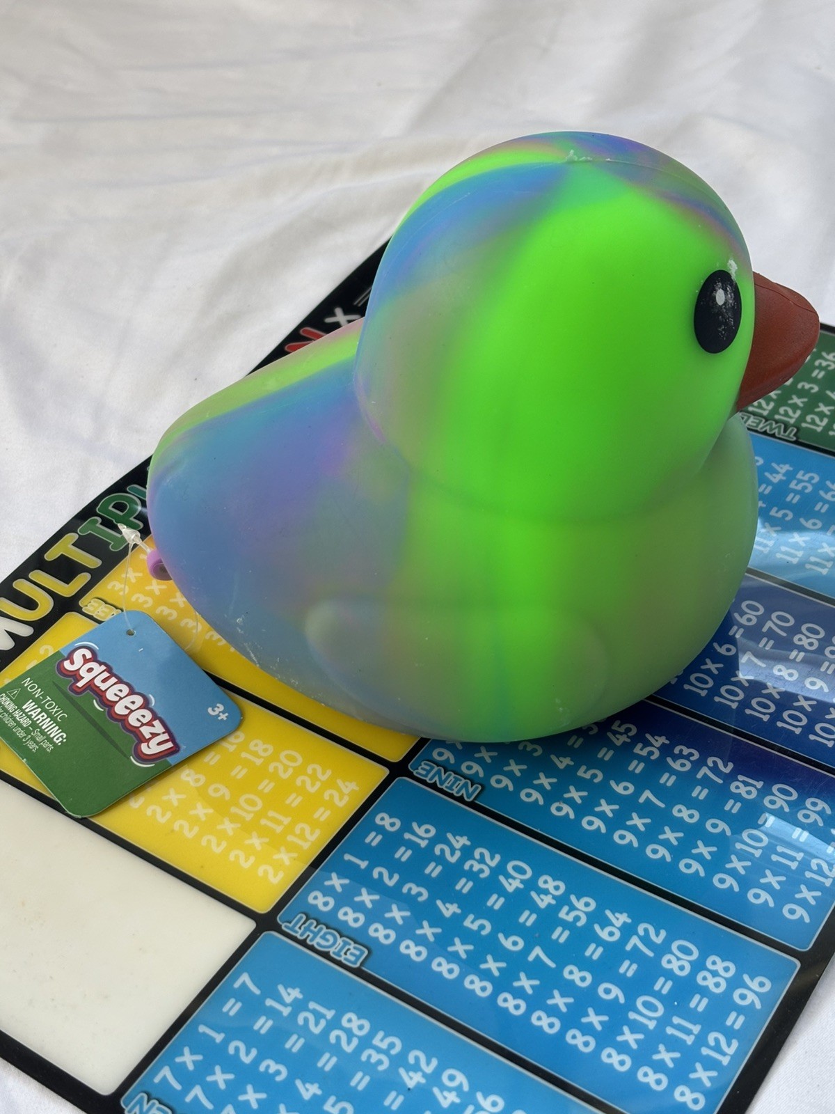 NEW Toymendous Squeeezy VIRAL Rainbow Jumbo soft Squishy Tye Dye Duck Squish Toy