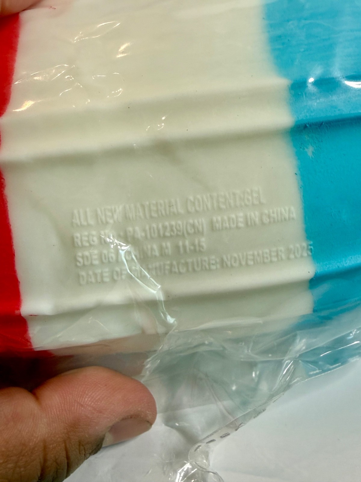 Sunny Days Jumbo Squishy🔴⚪️🔵Rocket Bomb Pop Popsicle Toy Red White Blue RARE🔥