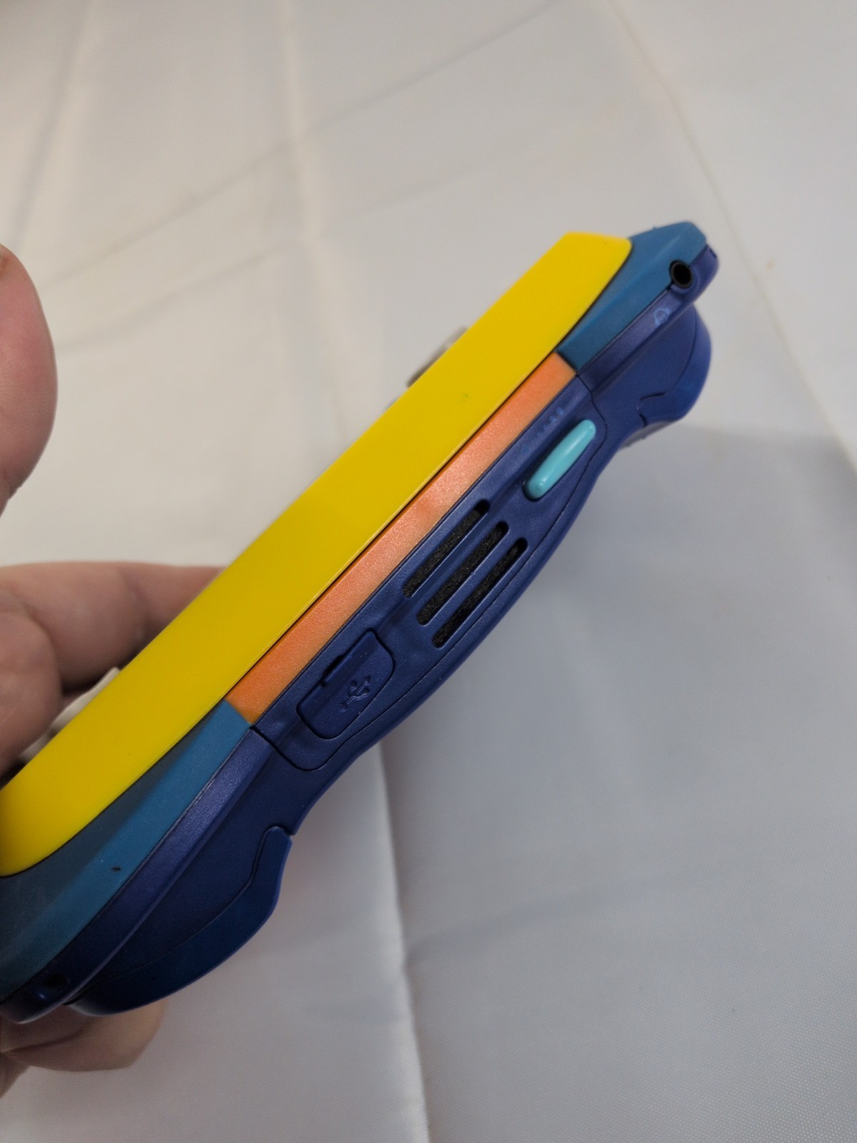 VTech MobiGo Touch Learning System Handheld Console Tested Working Blue Yellow