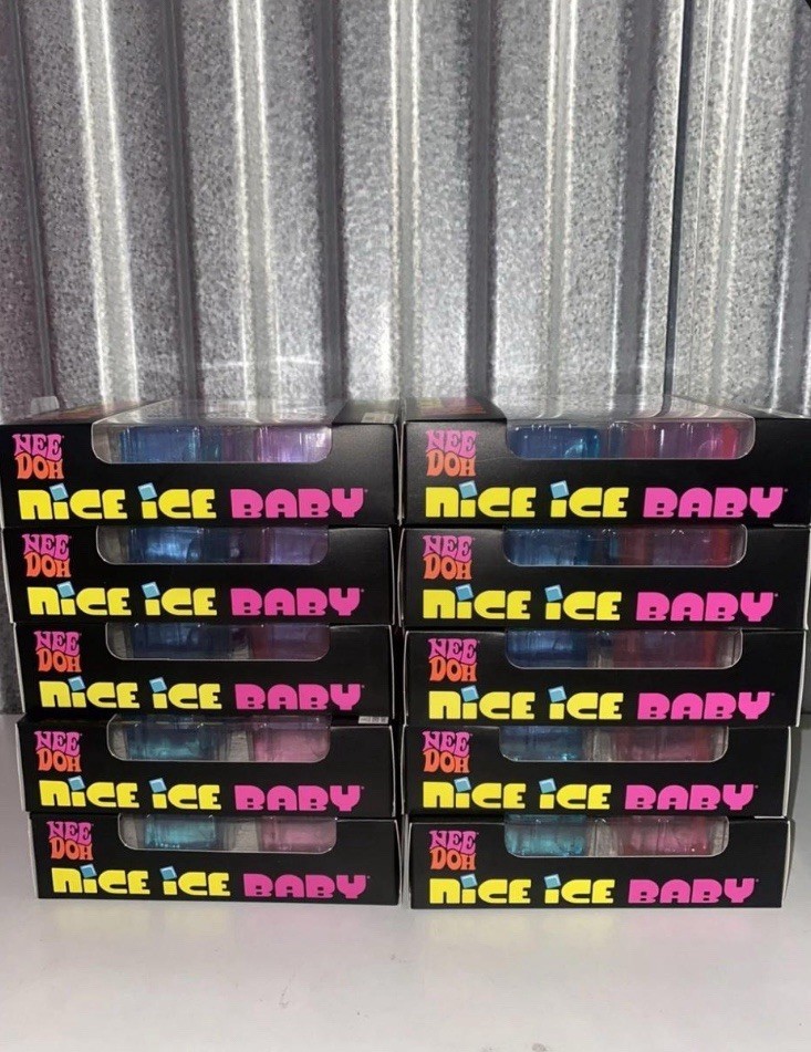 Nee Doh Nice Ice Baby Doh Squeeze Toy 4-Pack Set, Blue Pink Purple LOT OF 10