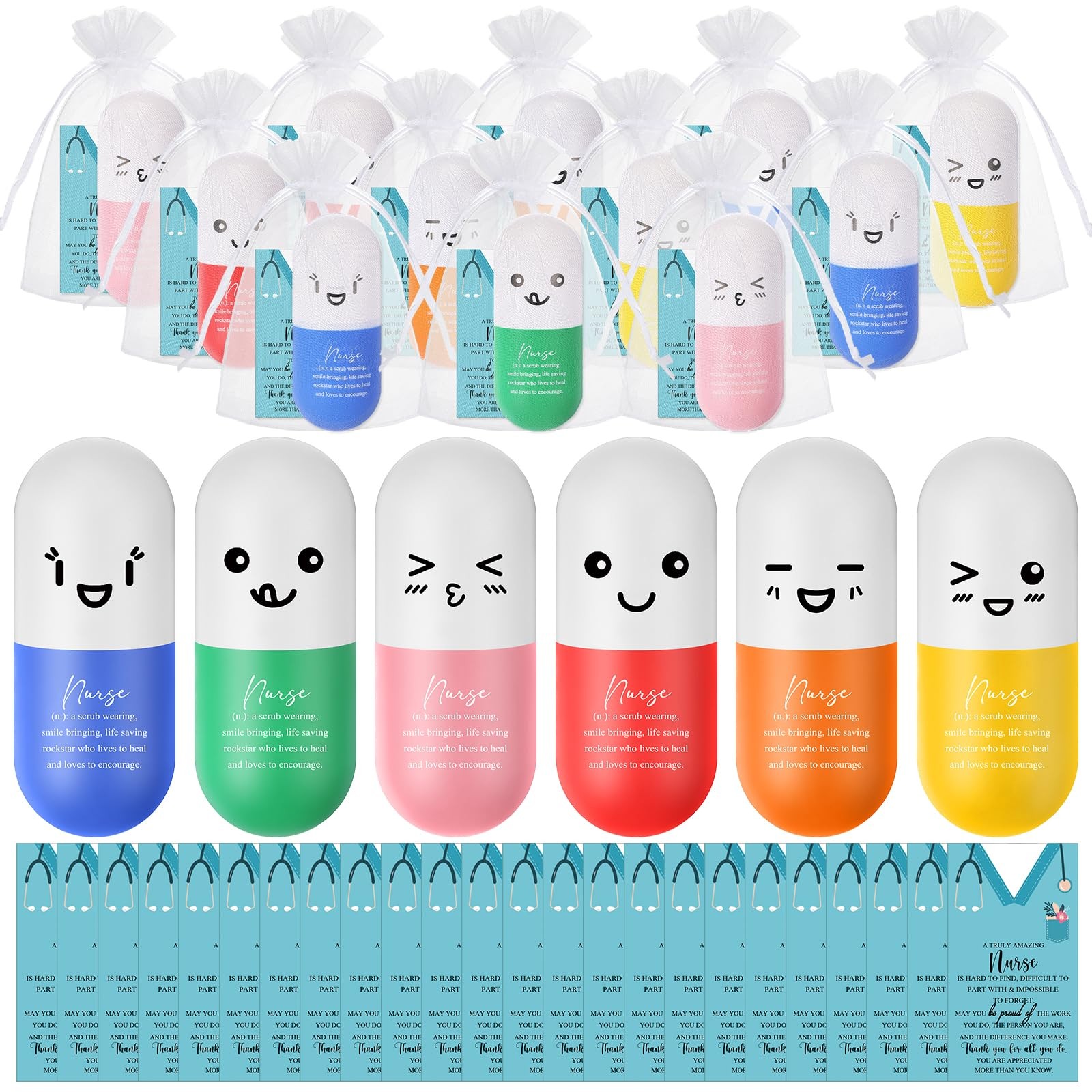 Shappy 24 Set Vitamin Pill Heart Stress Balls Relief Stress 2026 Cna Week Nurse