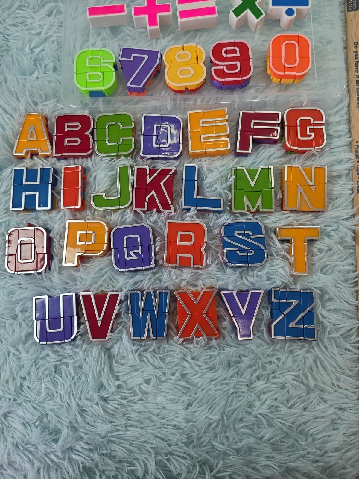Lakeshore Alpha-Bots Math-Bots Transforming Toy Set Alphabet Numbers Math Lot