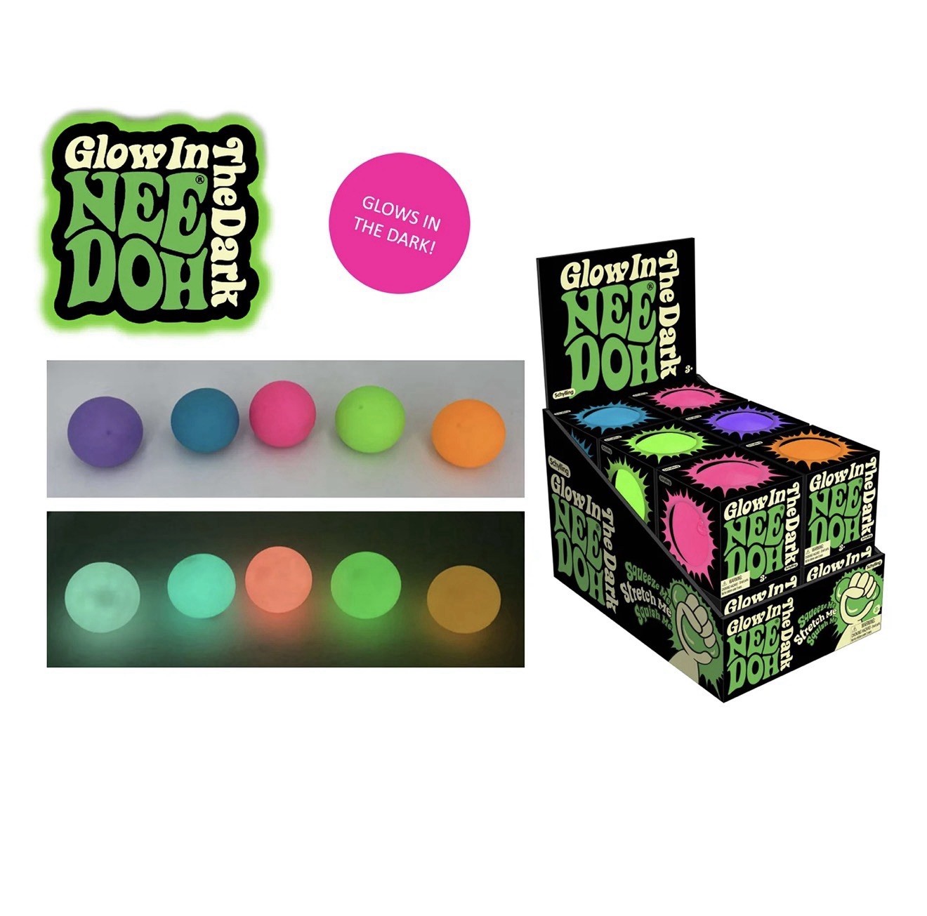 NeeDoh GLOW IN THE DARK (ORANGE) – SMALL – SEALED / BRAND NEW‼️