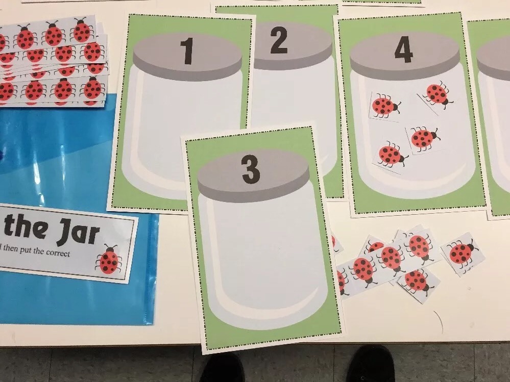 Bugs In a Jar – Learning Center- Math Counting 0 – 10 Laminated Mats
