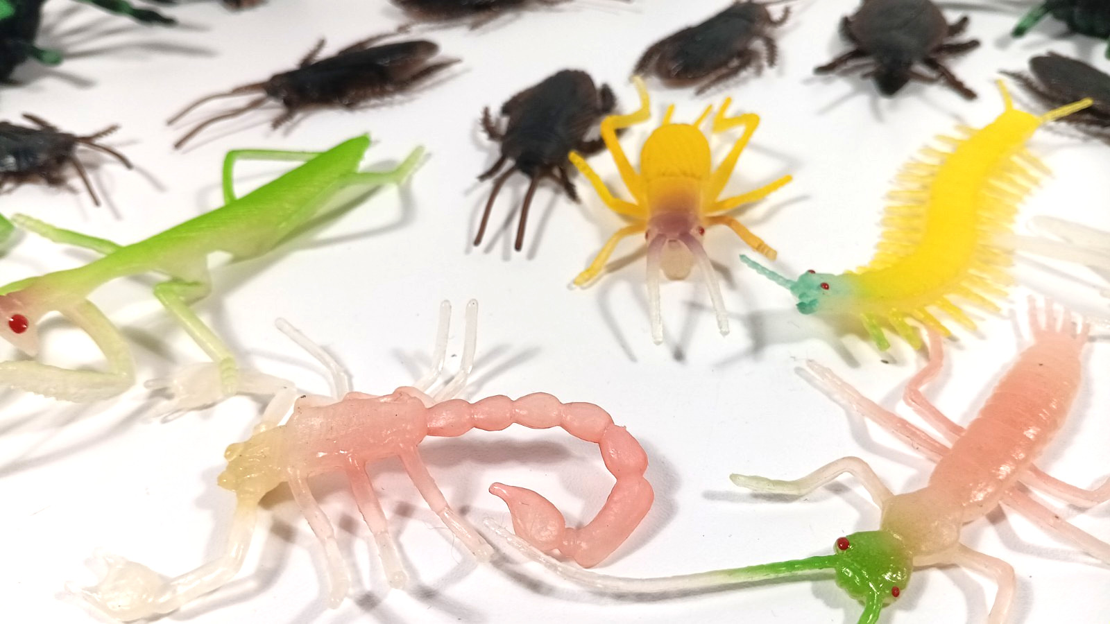 Lot of Rubber Plastic Creepy Bugs Insects Ants Flies Spider Roach Rats Toys