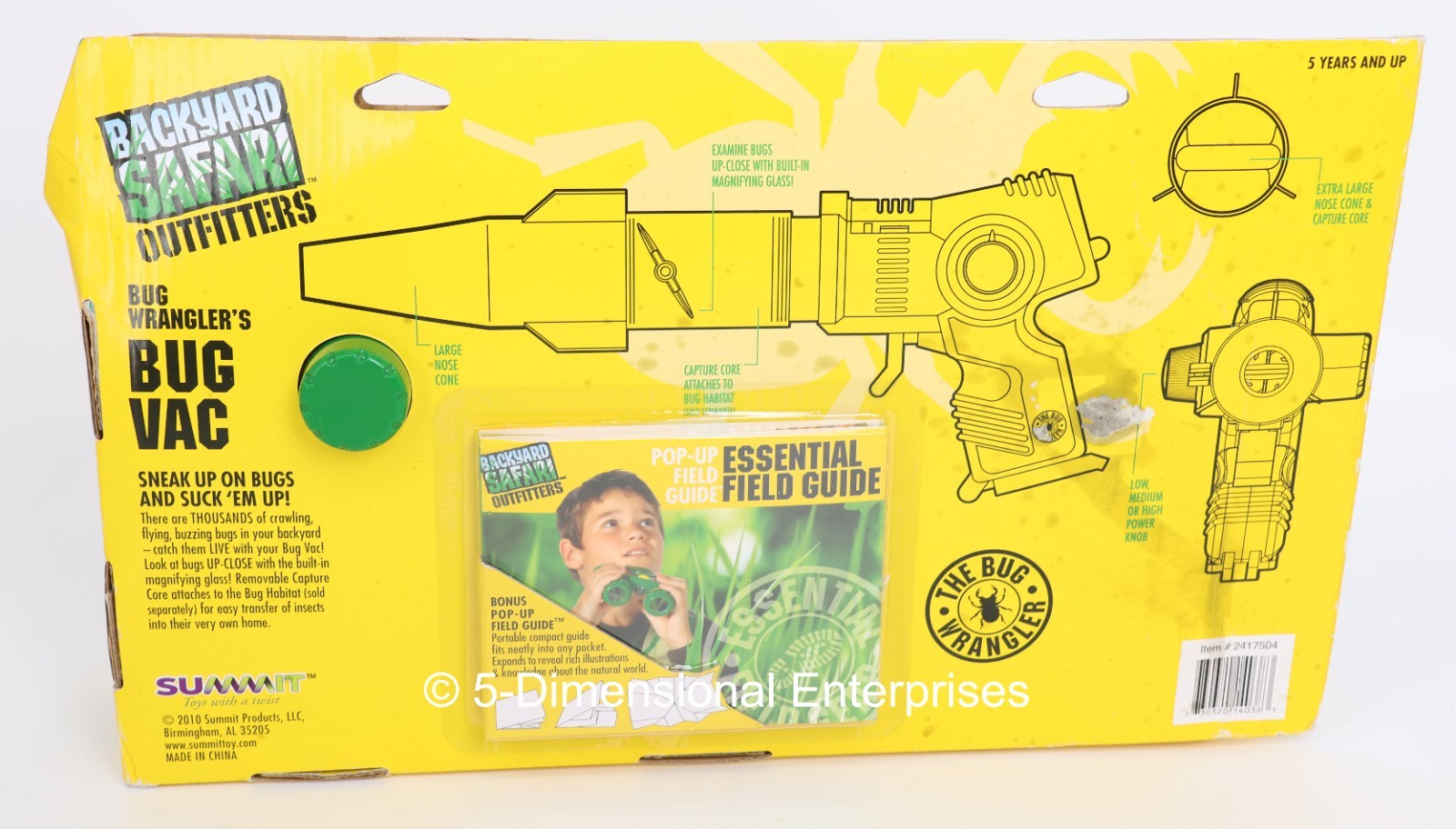 Bug Wrangler’s BUG VACUUM Toy + Field Guide – Eco-Friendly Catch / Release NEW