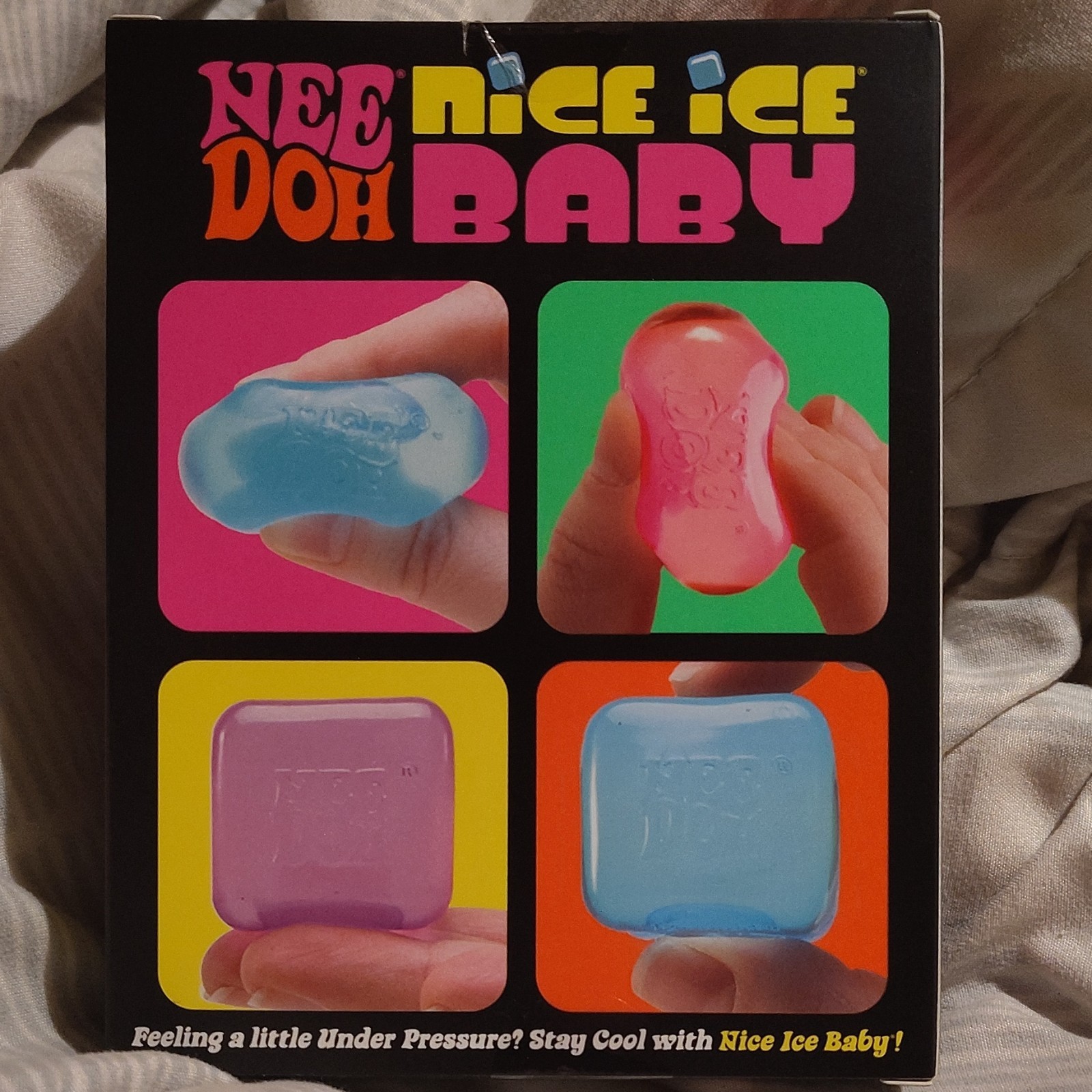 Nee Doh Nice Ice Baby Super Solid Squish Squeeze Toys Set Blue Pink Red Purple