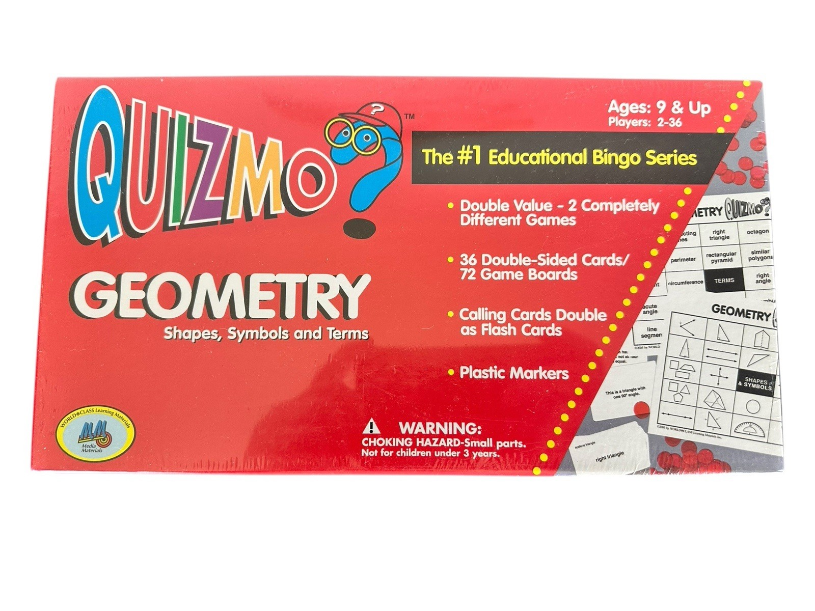 Quizmo Geometry Game Shapes Symbols Terms New Sealed Educational Bingo Homeschoo
