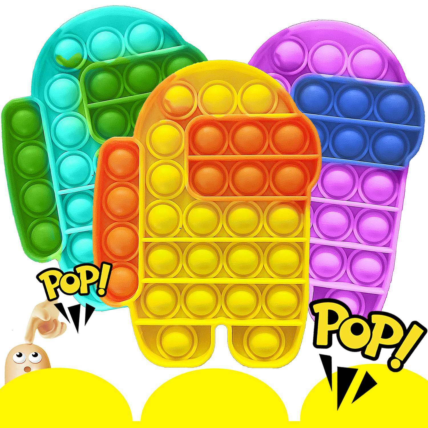 Among us Push Pop Silicone Sensory Fidget Toy Anti-Anxiety Stress Bubble IT Game