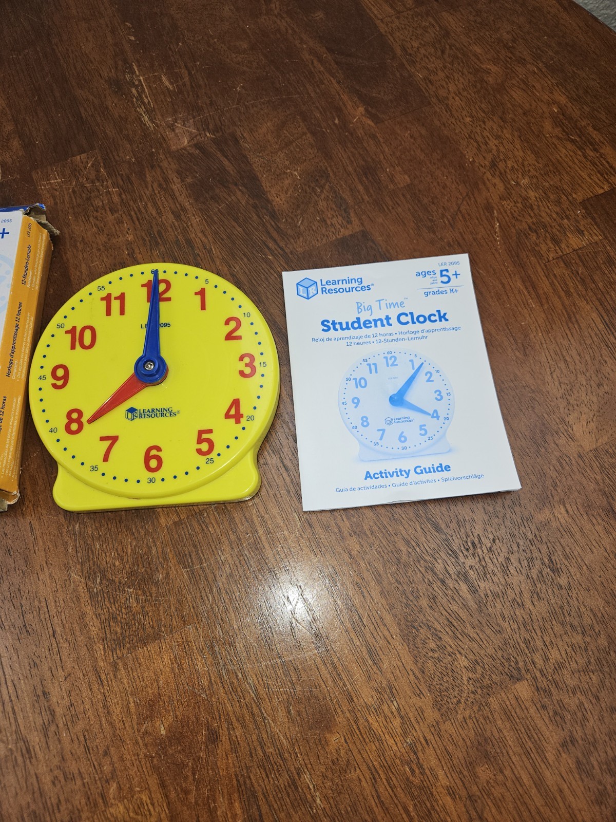 Used Learning Resources Big Time™ 12-Hour Demonstration Clock – Missing Stand