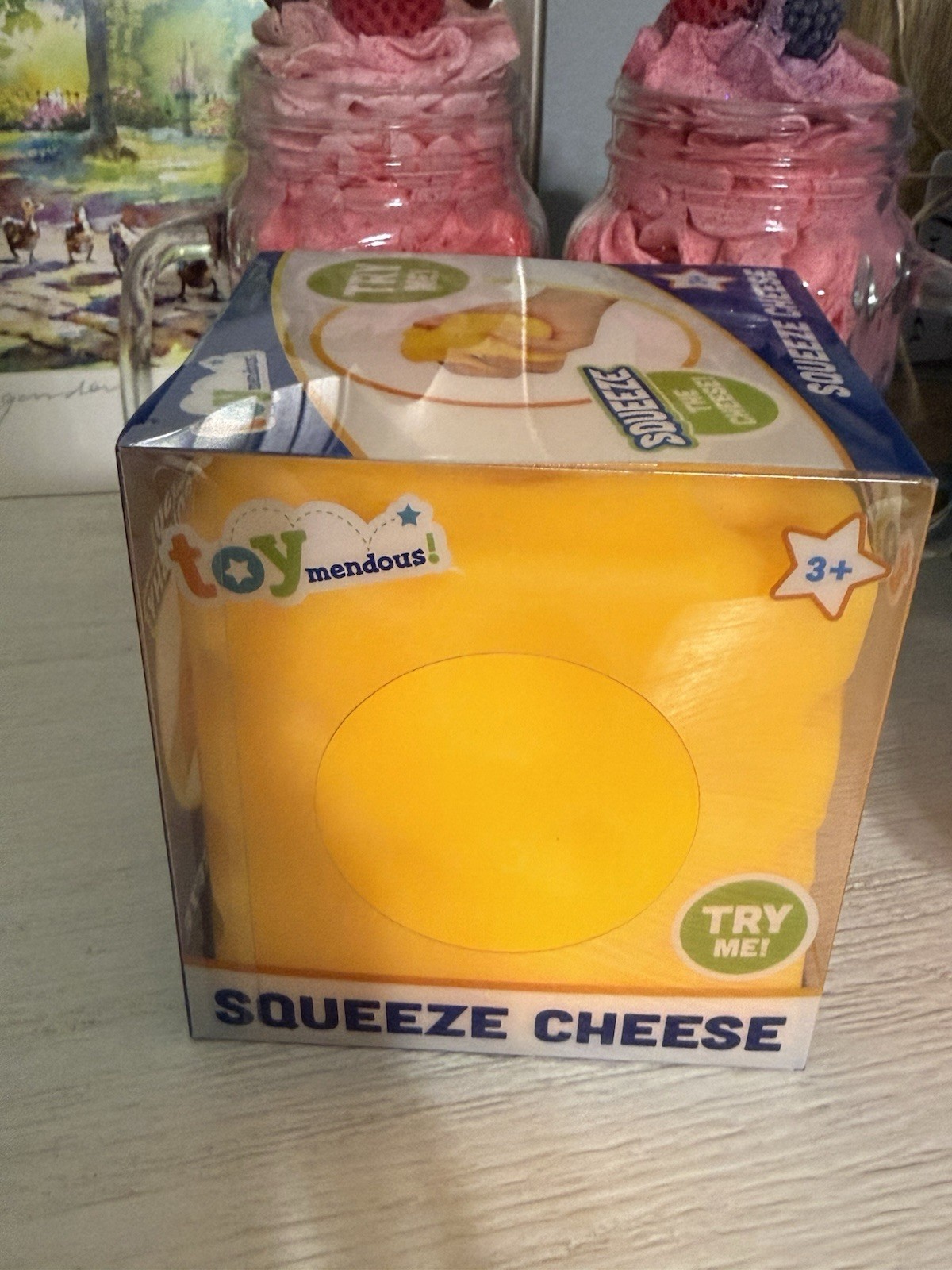 Cheese Large Squishy Block Toy Stress Relief Fun From Toy Mendous SEALED New
