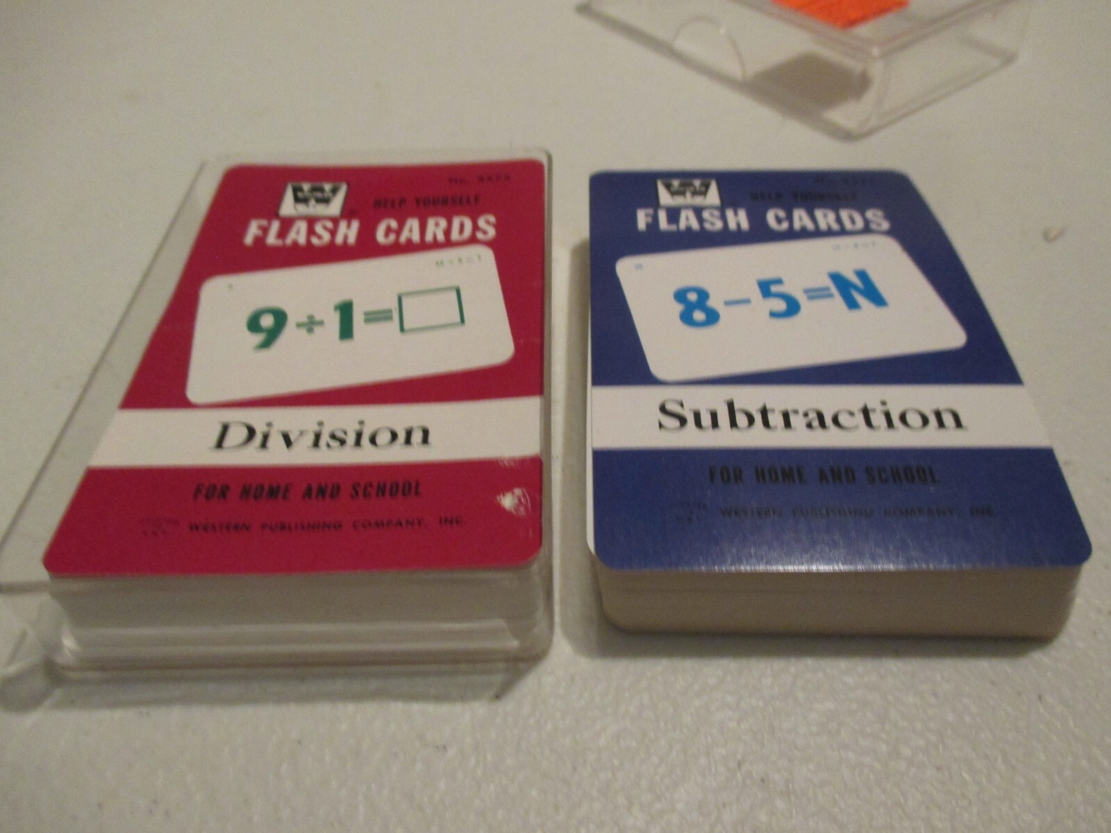 Lot of 2 Vintage Whitman Flash Card Games, Division, Subtraction