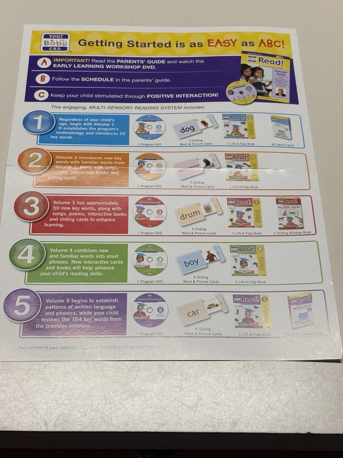 Your Baby Can Read Early Language Development System Infants-Children Books/DVD
