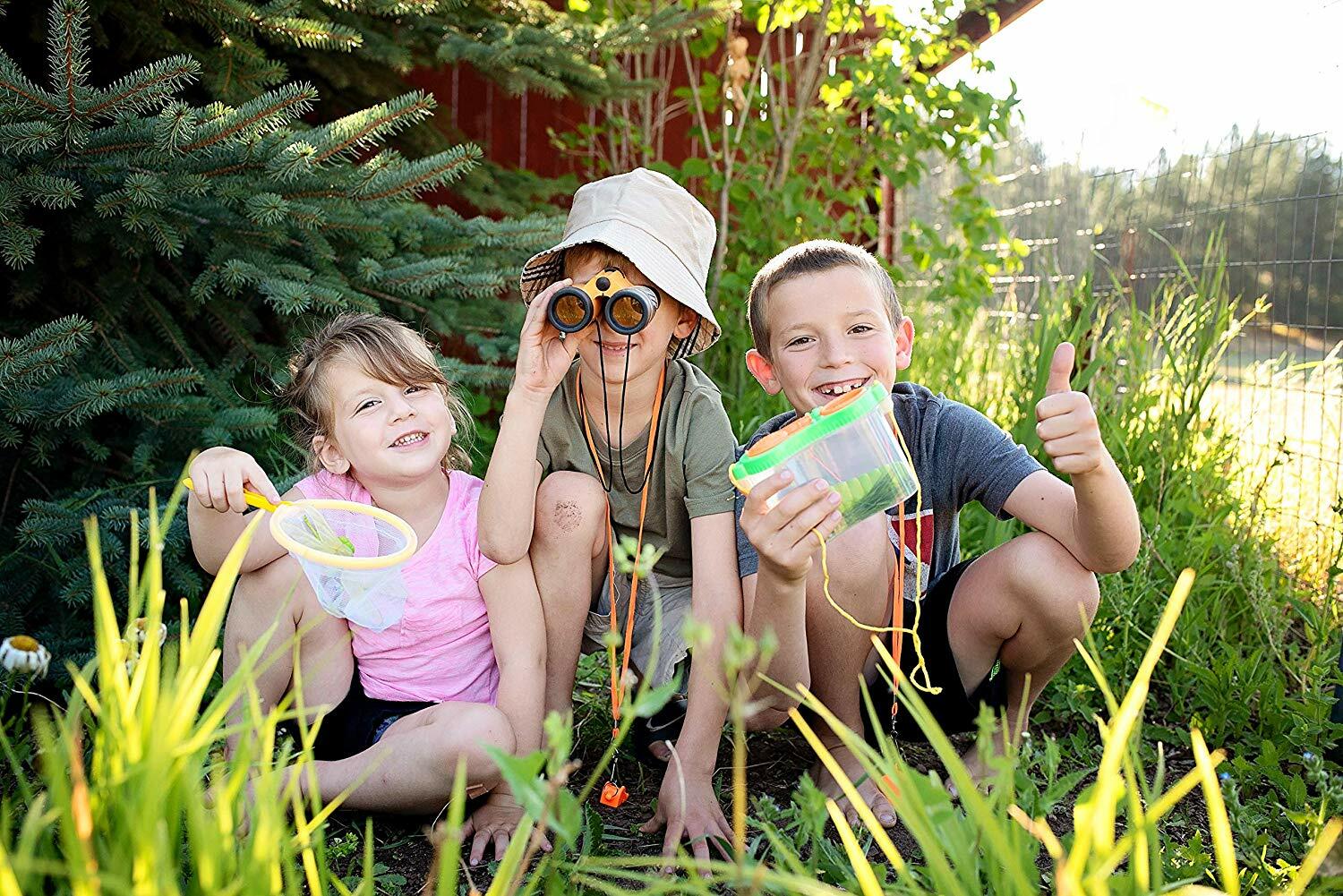 Kids Outdoor Adventure Explorer Kit & Nature Activity Set w/ Bug Catcher