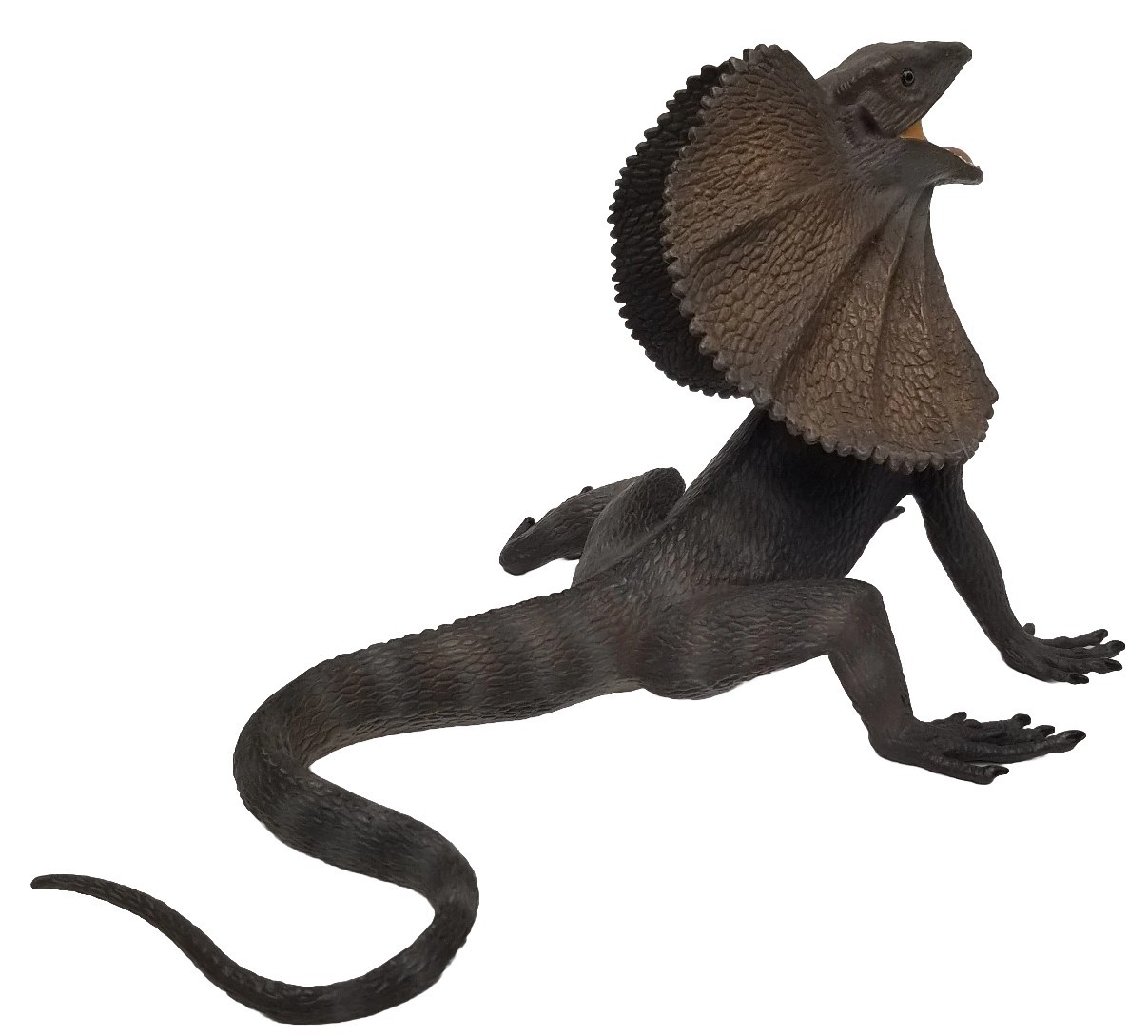 Safari Ltd Frilled Lizard Figure Gray Wildlife Zoo Animal Figurine 10 inch 2005