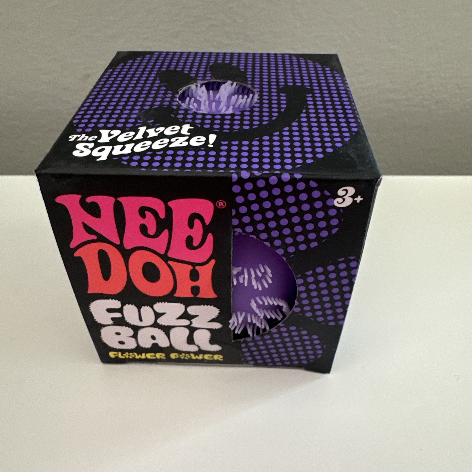 Purple Needoh FUZZ BALL Flower Power Nee Doh Squish Stress Ball NEE-DOH Fuzzball