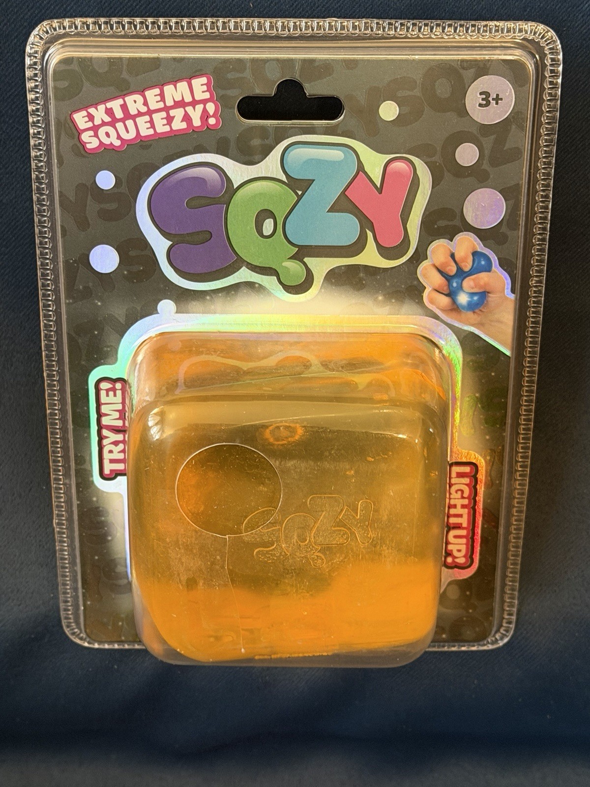New Sunny Days Light-Up SQZY Orange Square EXTREME SQUEEZY! – Stress Toy-Squeeze