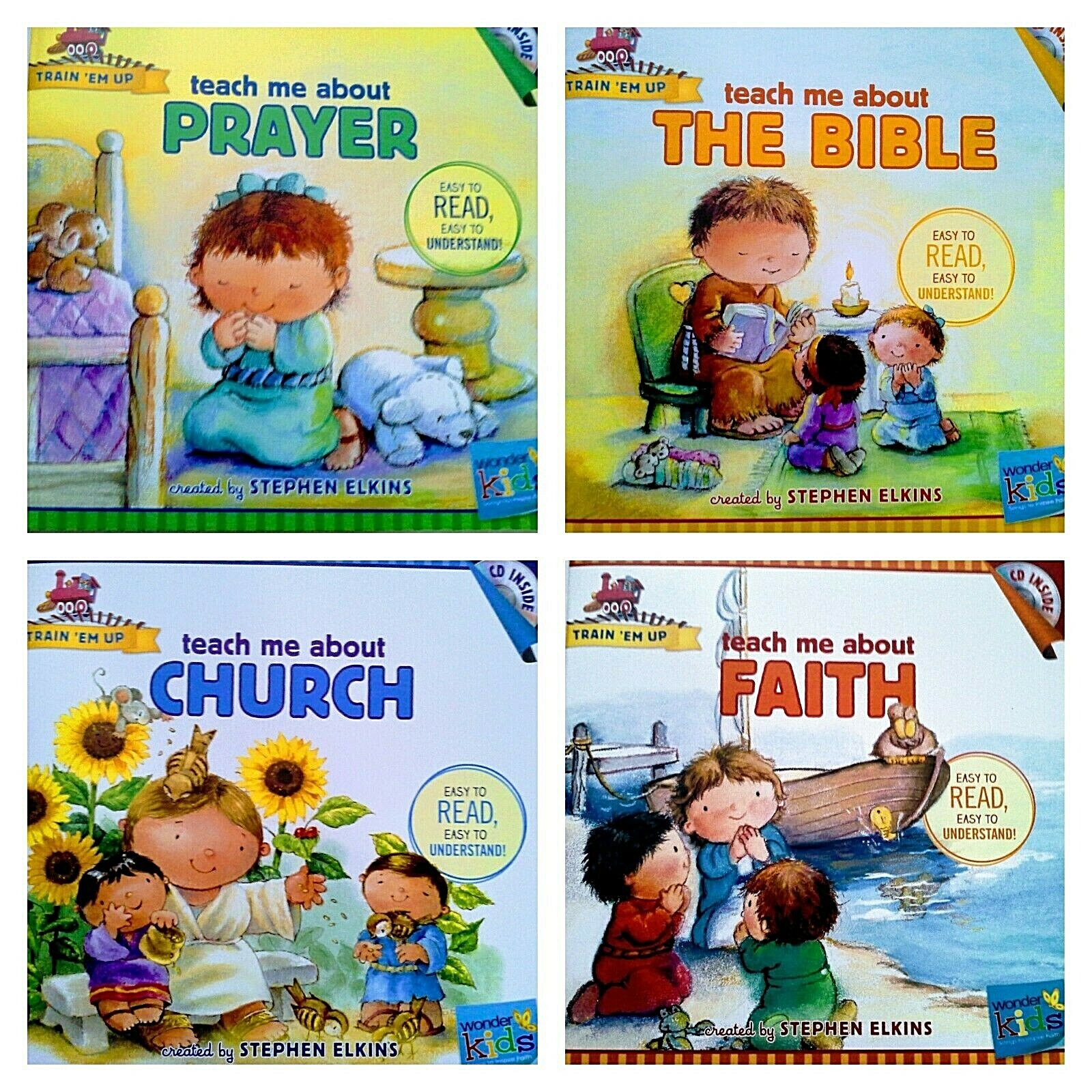 Wonder Kids Train ‘Em Up “Teach Me About” Book & Song CD CHOICE of 4 Pre-K NEW!