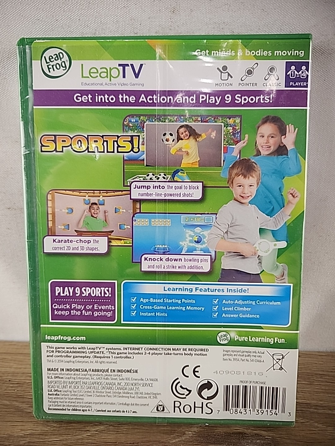 Leap Frog Leap TV Sports Educational Active Video Game Mathematics 4-7 Years