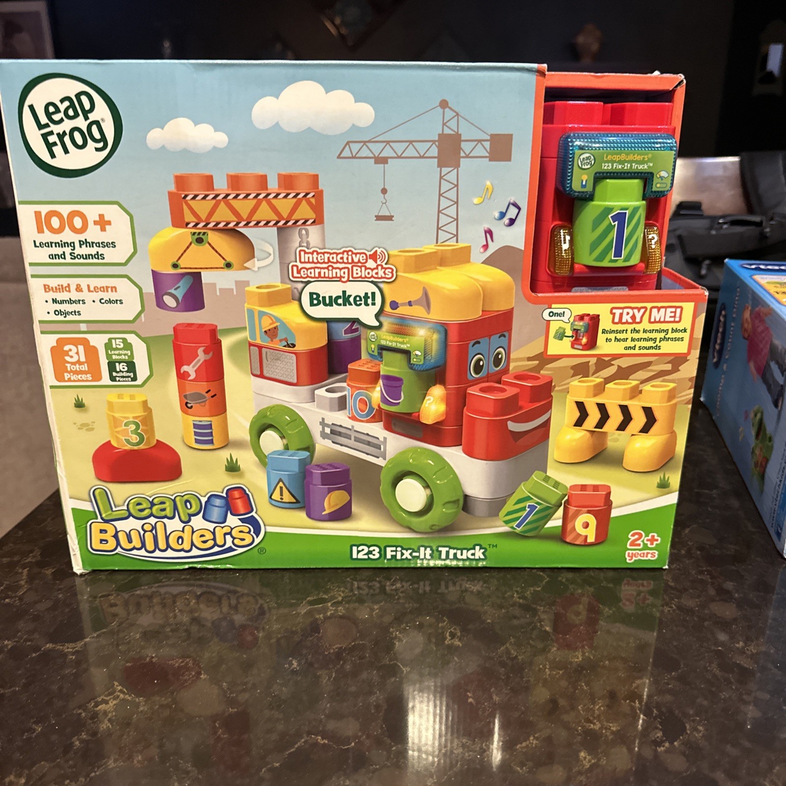 LeapFrog LeapBuilders 123 FIX-IT TRUCK 100+ Phrases Sounds Blocks & Cubes *NEW*