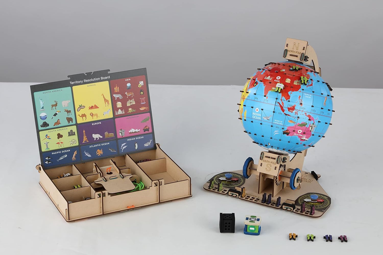 Globe Explorer Wooden Model Engineering STEM Learning Toy for Kids Ages 8 and Up