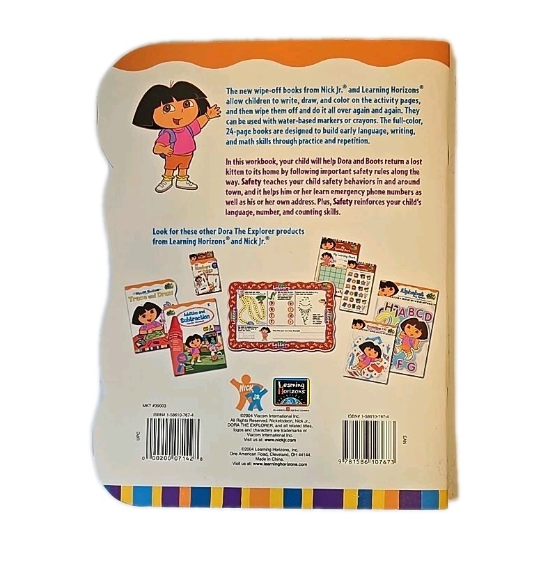 Dora the Explorer Safety Workbook Wipe Off Activity Book-Learning Horizons Staff