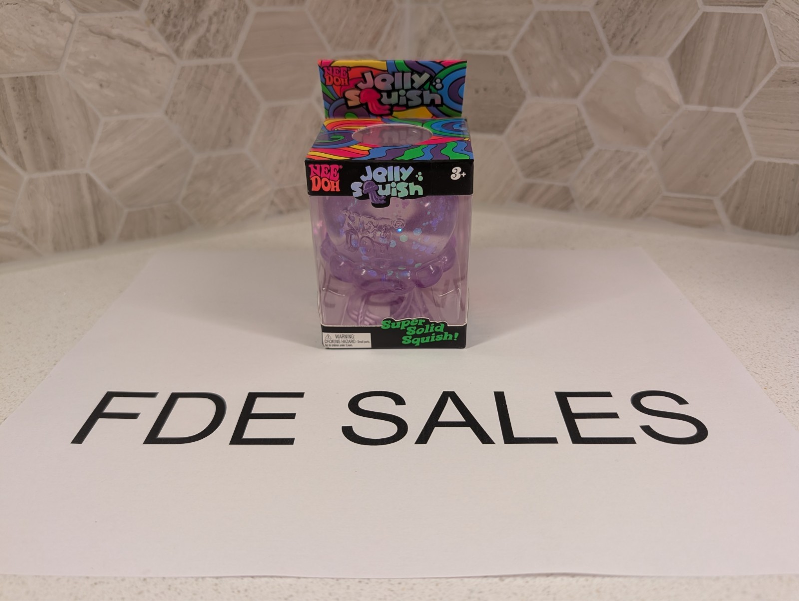 NeeDoh Purple JELLY SQUISH Sparkle Jellyfish Squishy Nee Doh 100% Authentic