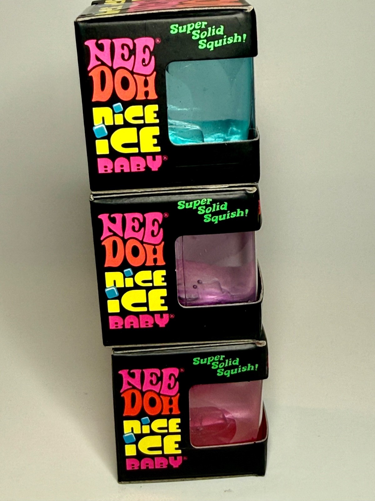 NeeDoh Nice Ice Baby Singles 🧊 LOT OF 3 💙💜🩷 Blue Purple Pink 🔥 AUTHENTIC
