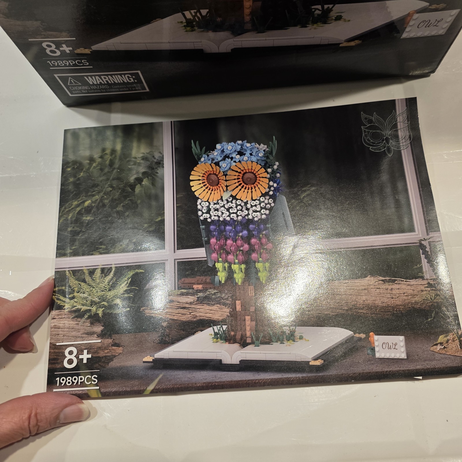 Sillbird Flower Owl Building Set for Adults and Teens, Buildable Floral Animal M