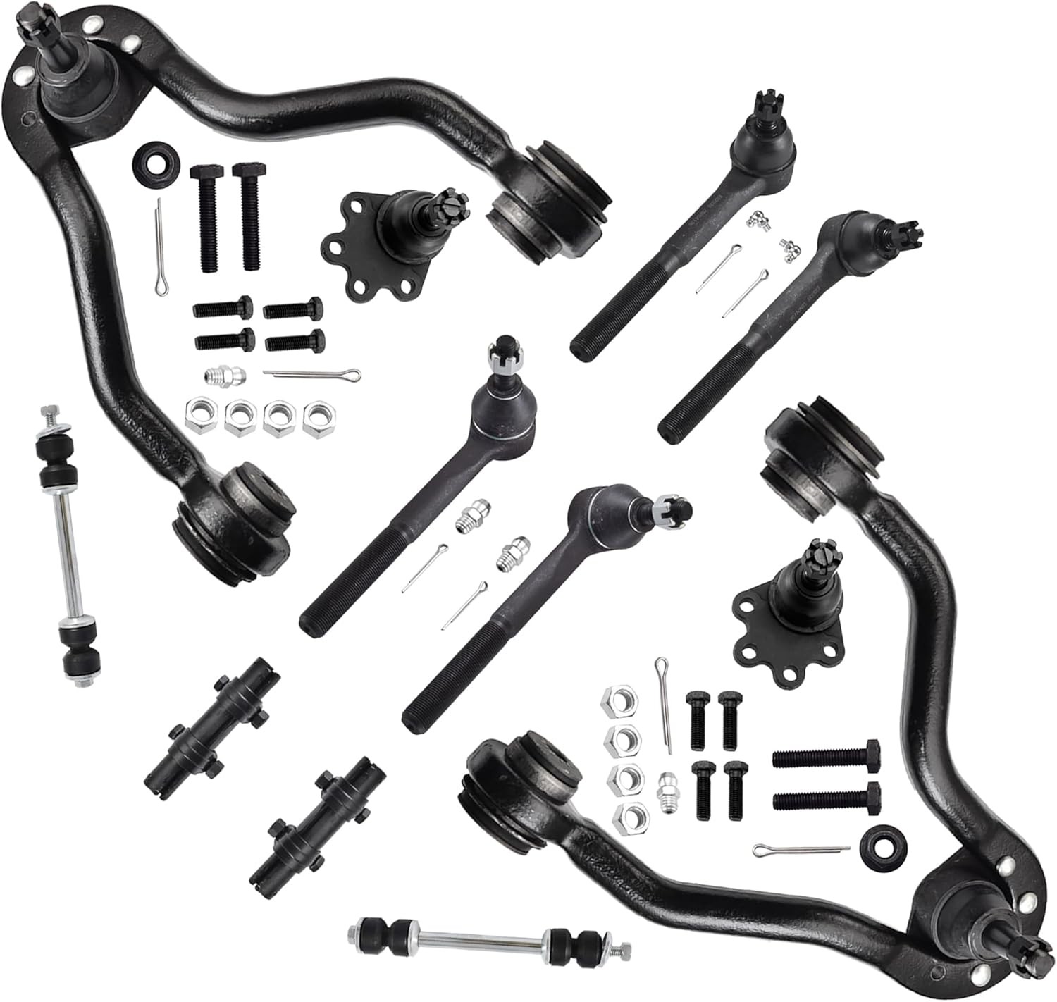 ASTARPRO 12pcs Suspension Kit Front Upper Control Arms and Lower Ball Joint/Tie