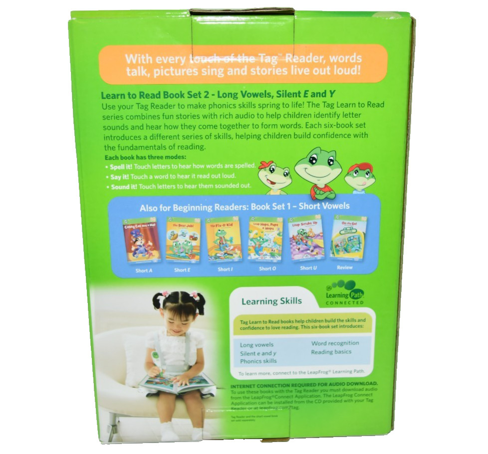 LeapFrog Tag & LeapReader Learn to Read Set 2 ~ Long Vowels ~6 Book Set – NEW