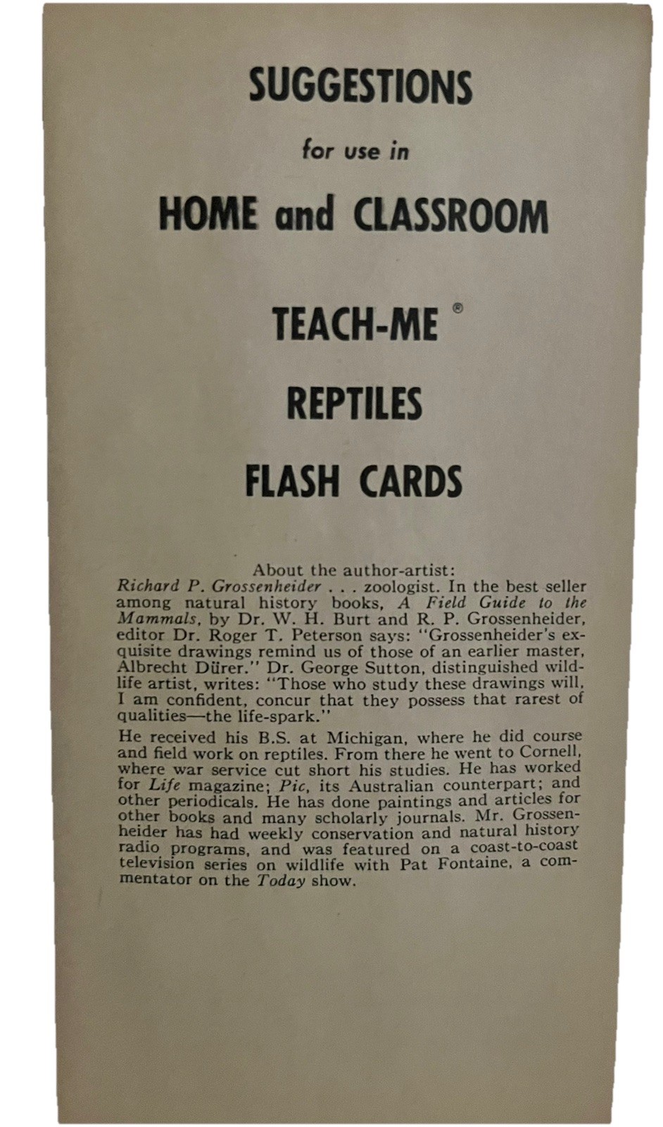 TEACH ME REPTILES Flash Cards Vintage 1968 Complete 48 Set Excellent Condition