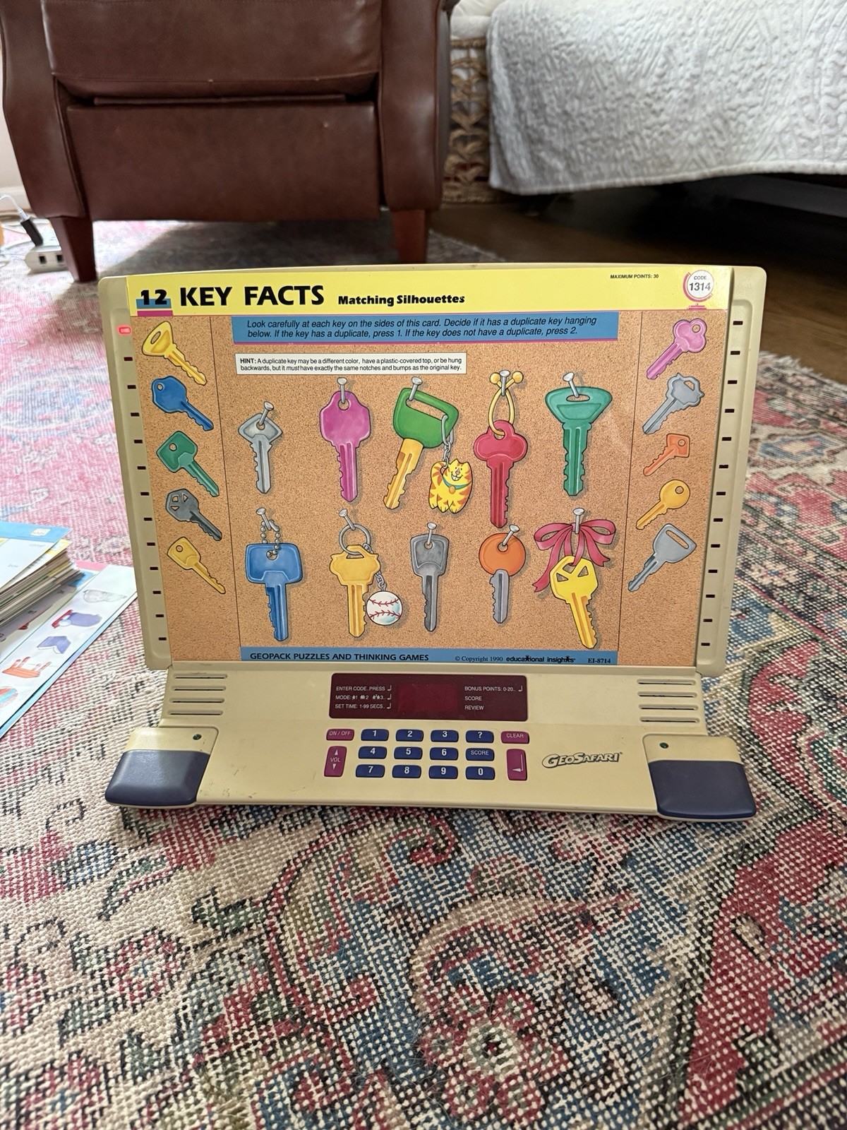 Vintage GeoSafari Electronic Learning Game EI 8865 Tested Works Great w/cards Jr