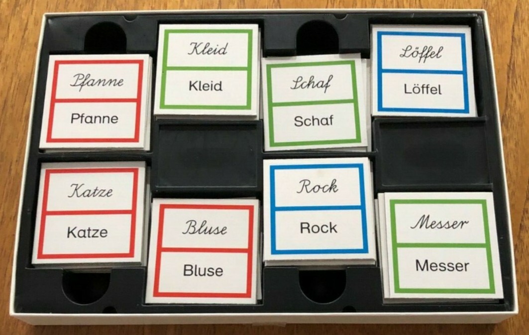 German Reading Memory Game for Children Kids Learning Foreign Language Education