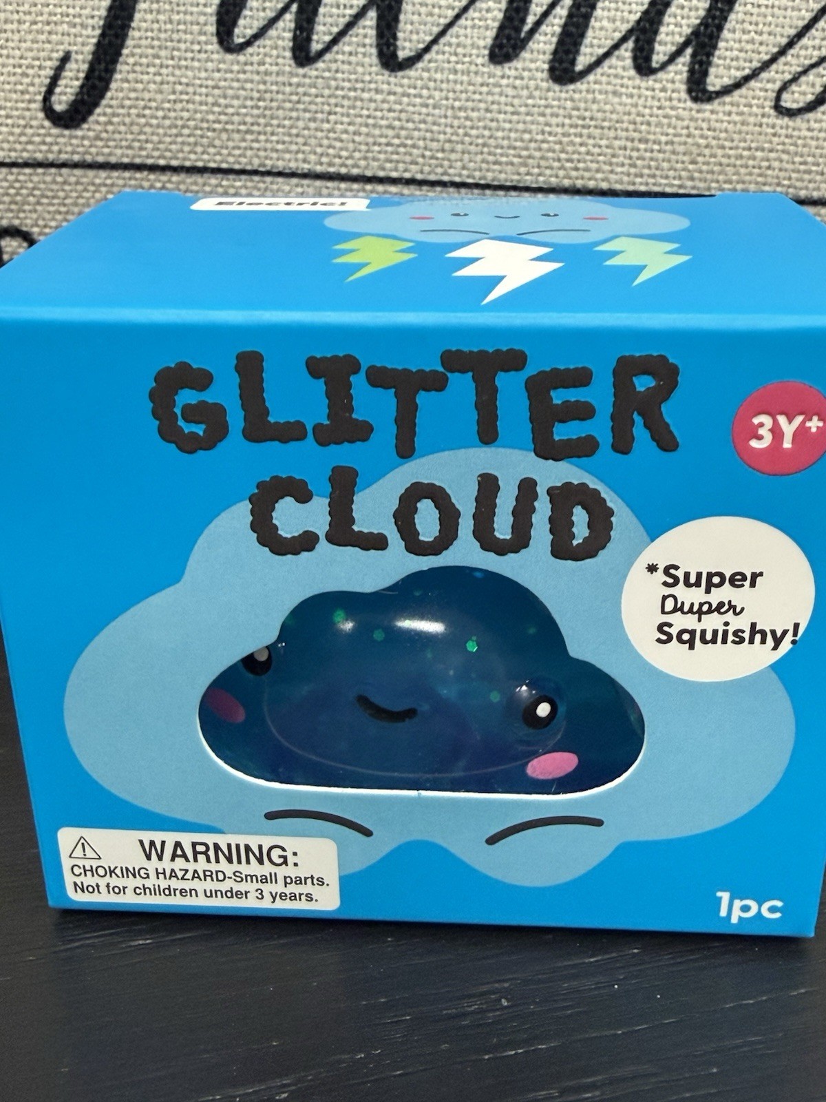NEW J’Adore Glitter Cloud Super Duper Squishy Tactile Squeeze Toy BLUE