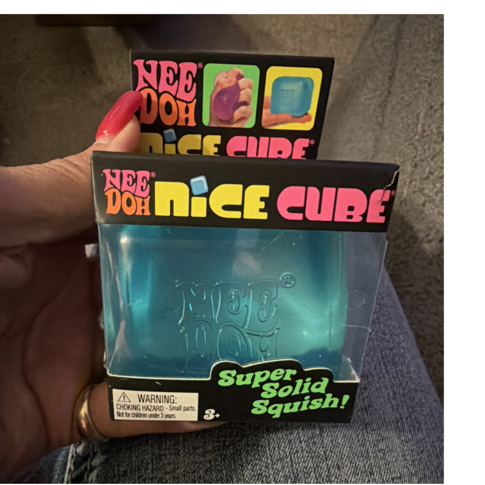 Schylling NeeDoh Nice Cube Super Solid Squish Squeeze Toy, Blue 26036YP