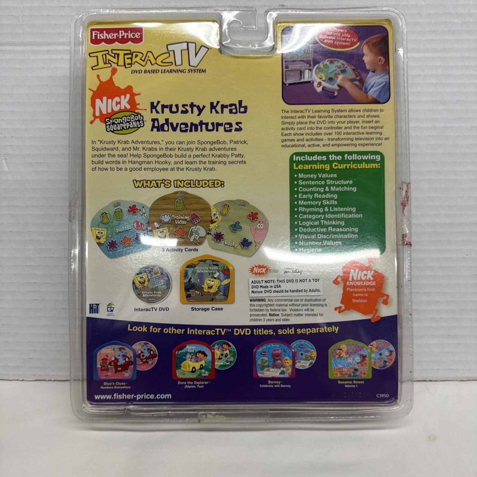 Fisher-Price InteracTV DVD – SpongeBob SquarePants Krusty Krab Adventures NEW