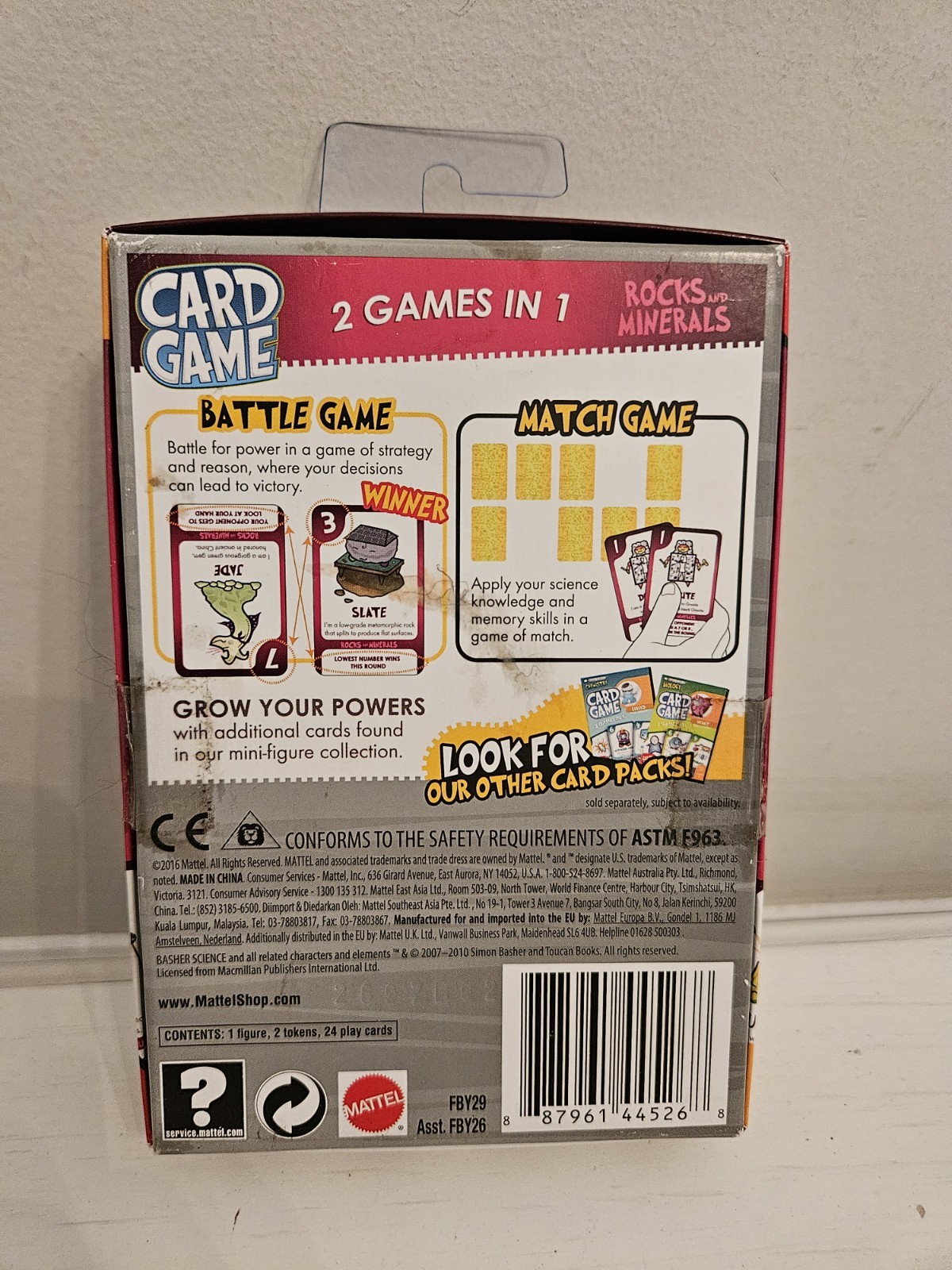 Mattel Basher Science Rocks and Minerals Card Game with Pyrite Figure NEW Sealed