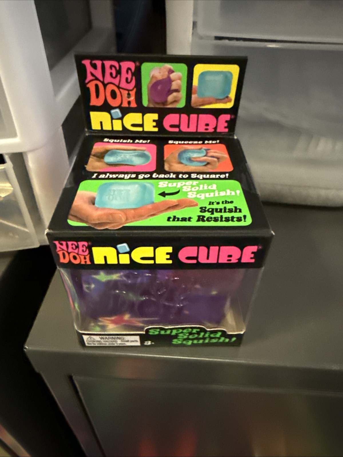 Nee Doh Nice Cube PURPLE ICE Super Solid Squish Authentic NEW Needoh