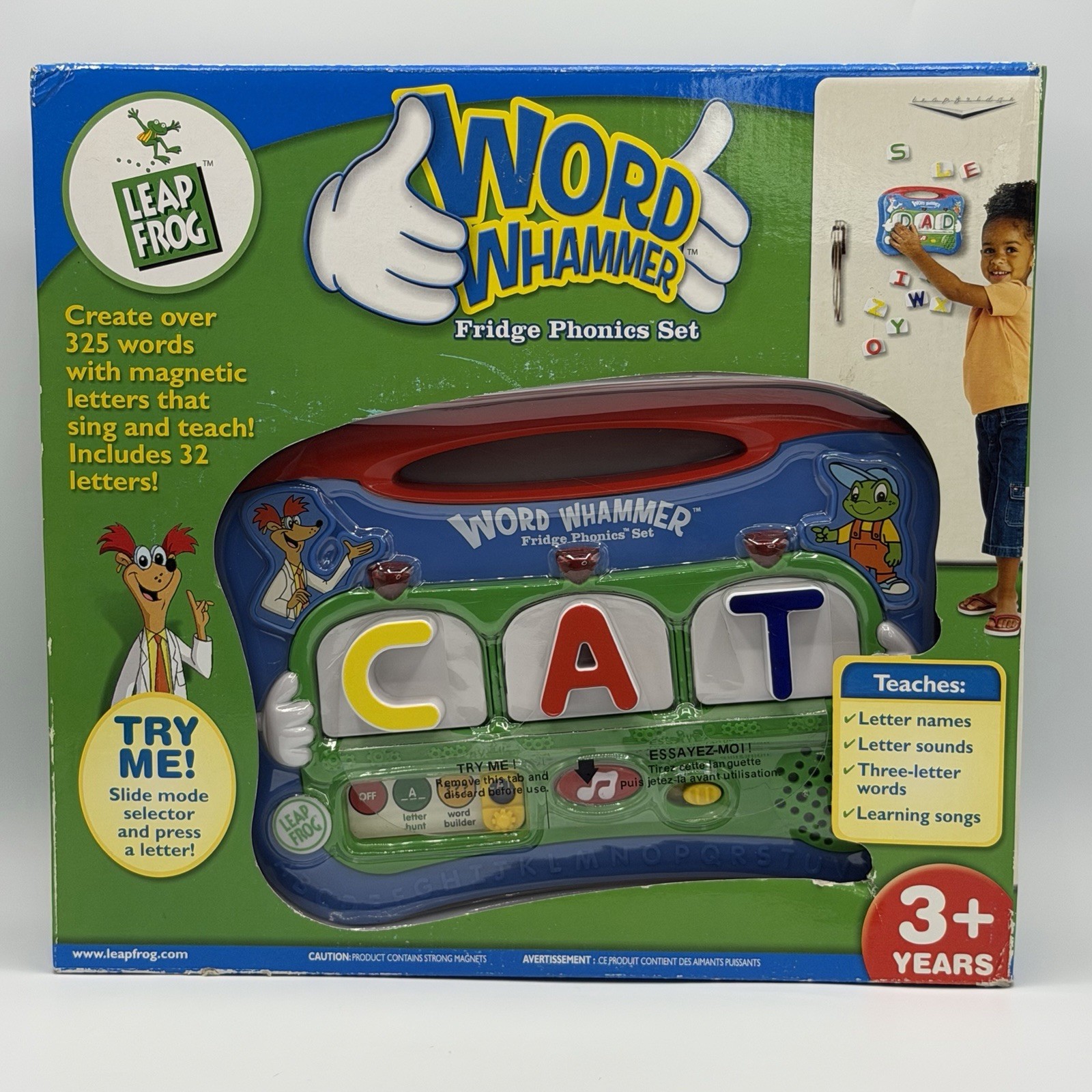 NEW Leap Frog Word Whammer Fridge Phonics Set 32 Magnetic Letters 325 Words Toy