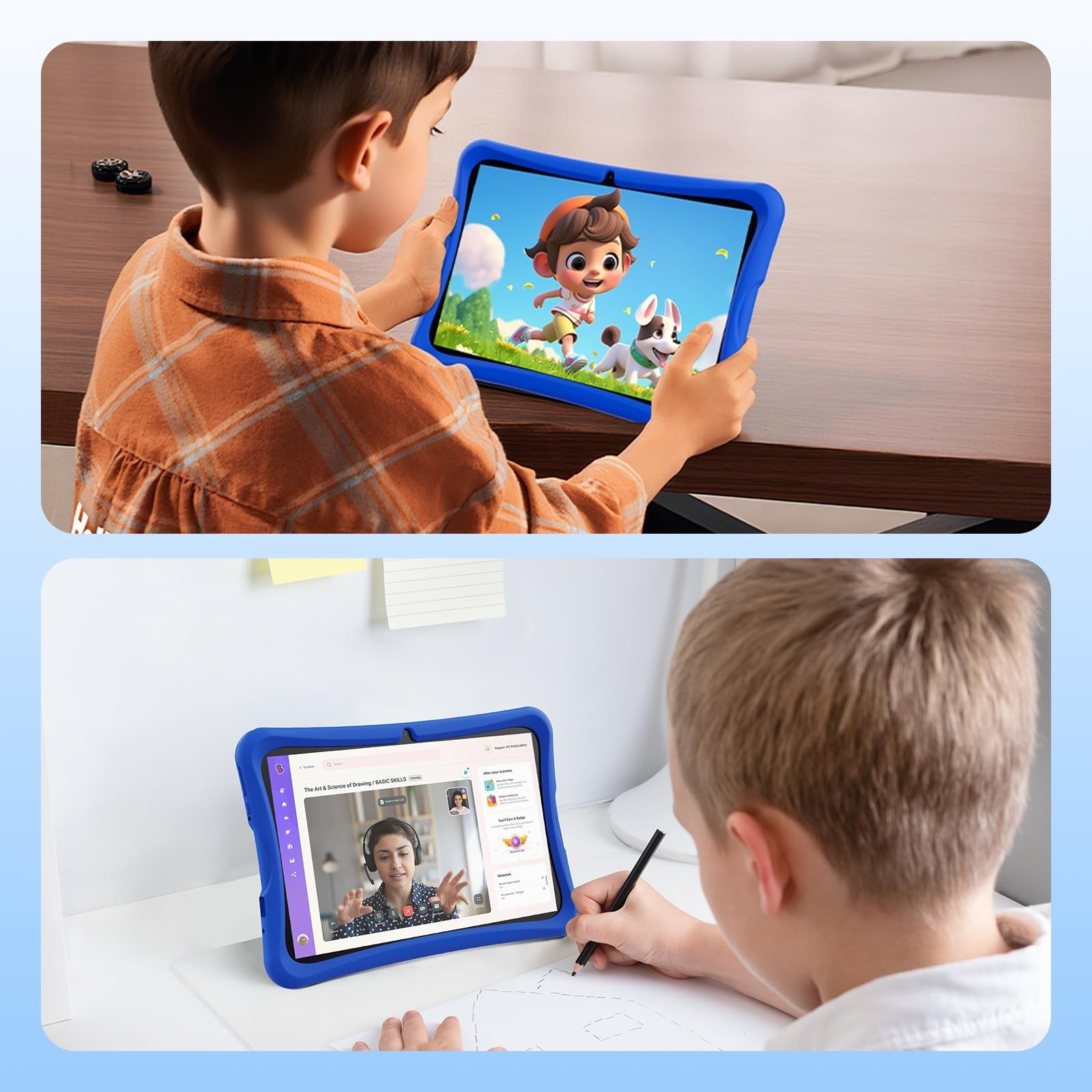DigiLand 10.1″ Kids Tablet, 6GB RAM 32GB ROM, Android 15 GO, with Kid-Proof S…