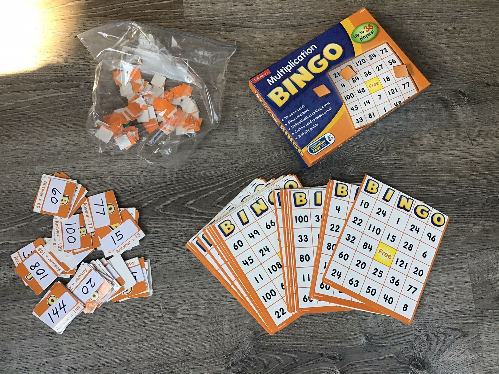 Lakeshore Multiplication Bingo Ages 8+ Up to 36 Players – Lightly used JJ393