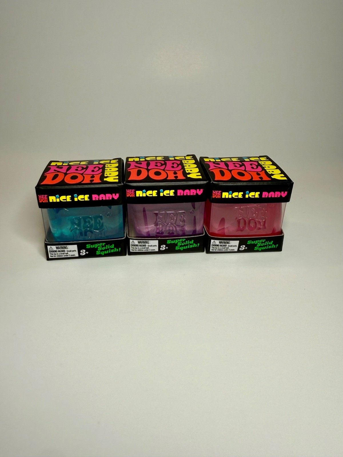 NeeDoh Nice Ice Baby Singles 🧊 LOT OF 3 💙💜🩷 Blue Purple Pink 🔥 AUTHENTIC