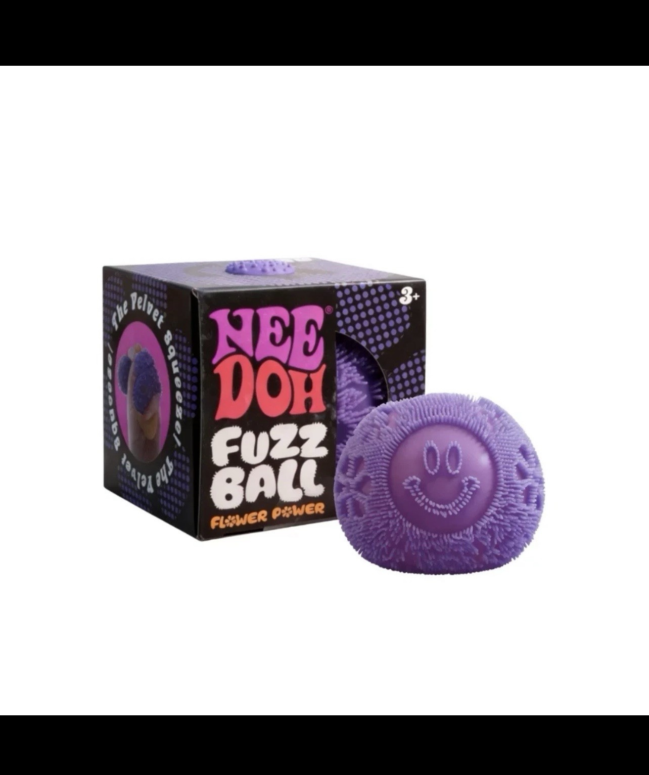 Nee Doh Fuzz Ball “Flower Power” Tactile Squeeze Stress Ball, Multicolor, 3+