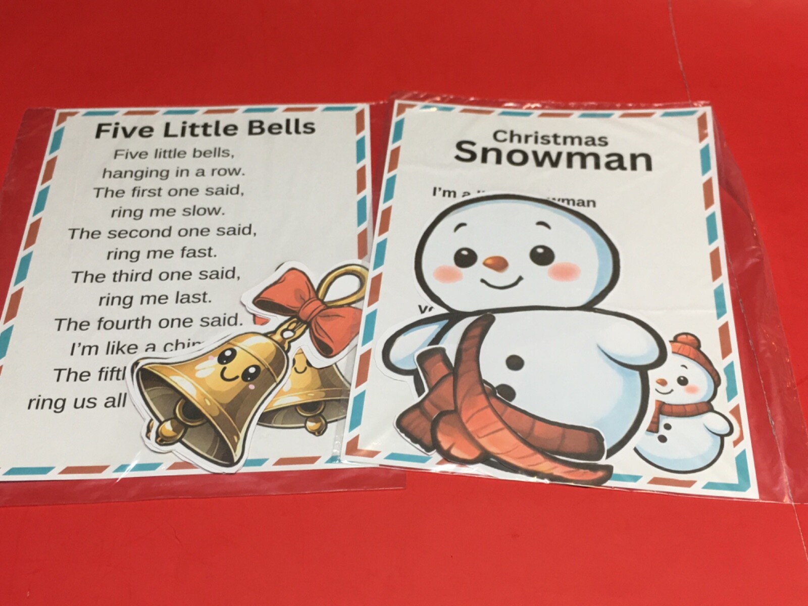 CHRISTMAS BUNDLE – 10 sets FLANNEL BOARD LAMINATED CARDSTOCK stories & pieces