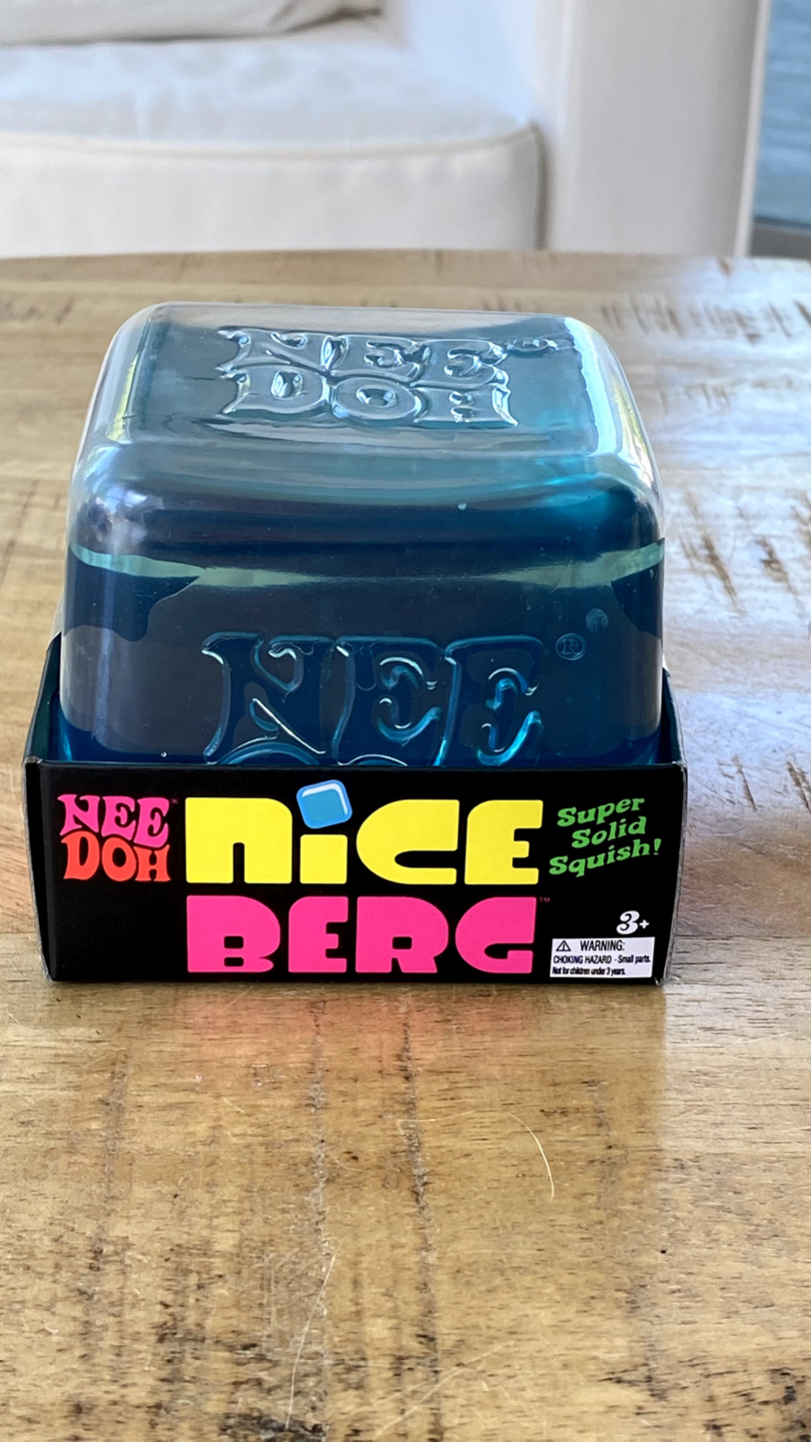 NeeDoh Nice Berg Blue Niceberg Solid Squish Large Cube Iceberg NEW AUTHENTIC