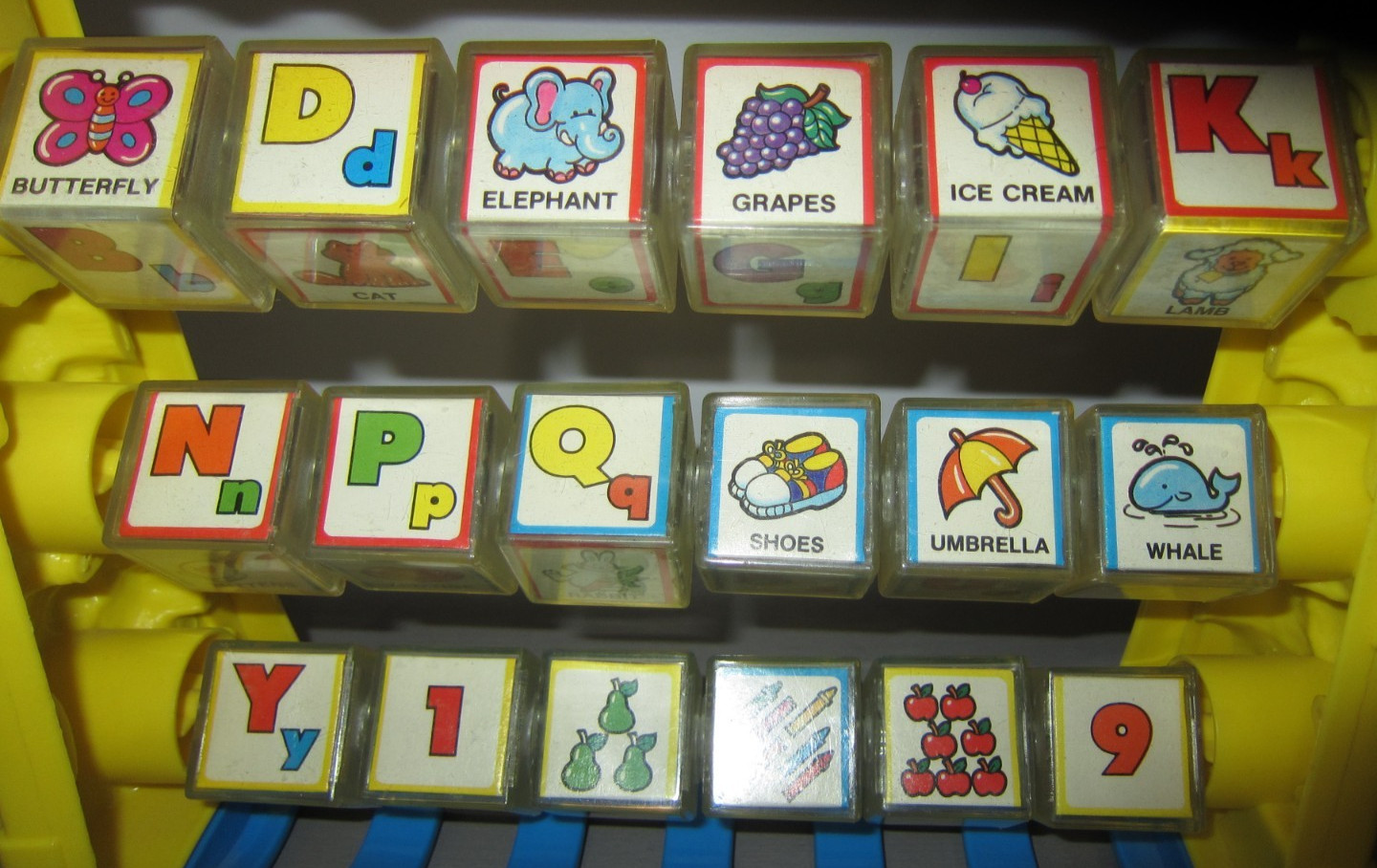 Toy Alphabet & Numbers Blocks Spin ‘N Learn Vintage Shelcore 1987