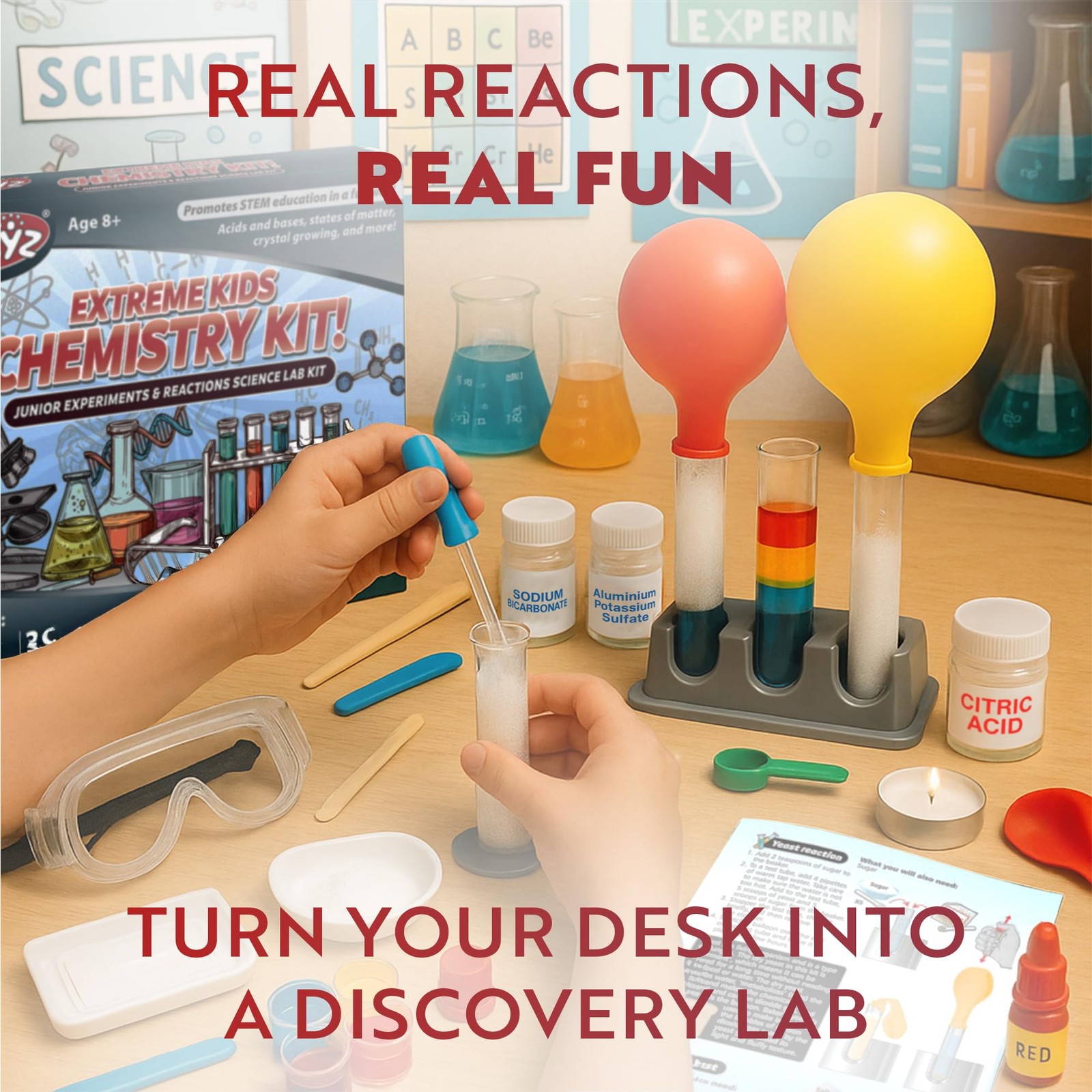Playz Extreme Chemistry Set – 52 Unique Experiments, Science Kits for Kids Ag…
