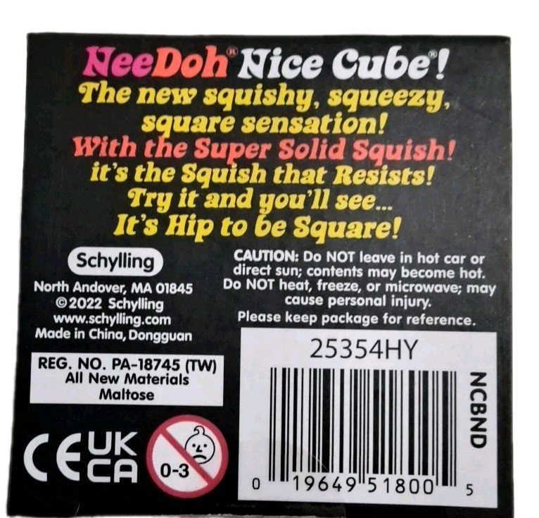 Nee Doh Nice Cube Viral Squish Cube Sensory Squeeze Toys 1 Large New Color Teal